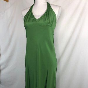 J. Crew 100% Silk Jade Green Cocktail/ Wedding Halter Dress - 8
